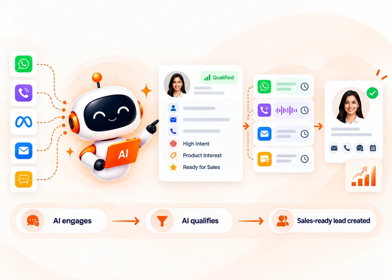 AI qualifies, replies and keeps leads moving