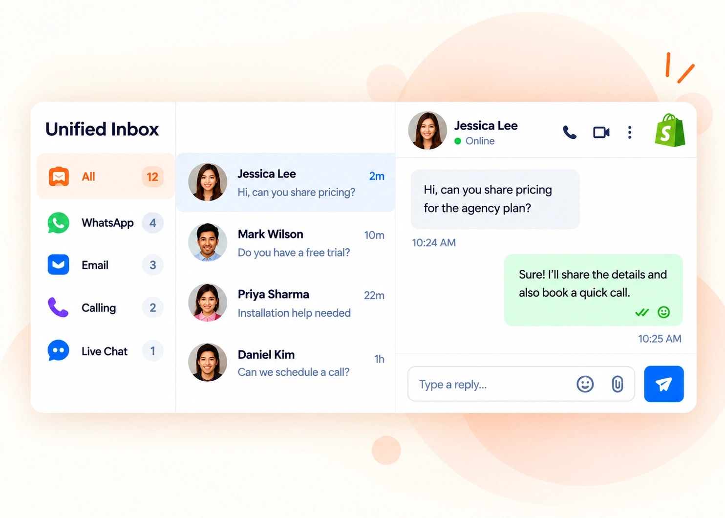 Bring leads into one inbox without switching between tools