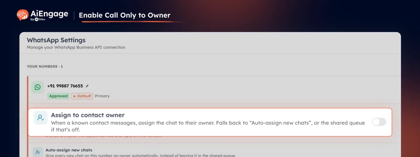 Enable Call Only to Owner
