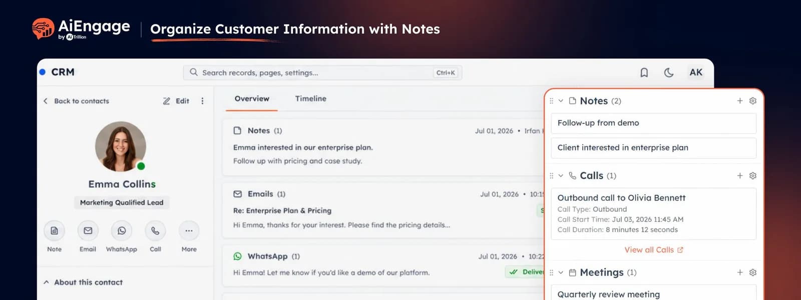 Organize Customer Information with Notes