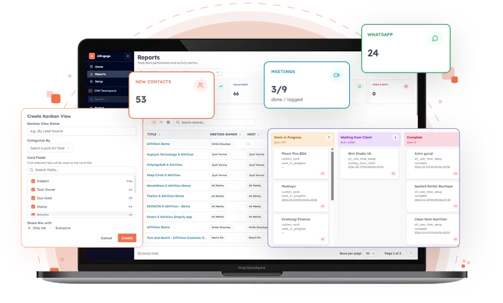 AiEngage CRM Dashboard