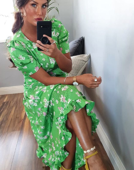green dress Green Spring Print Jemelle Dress