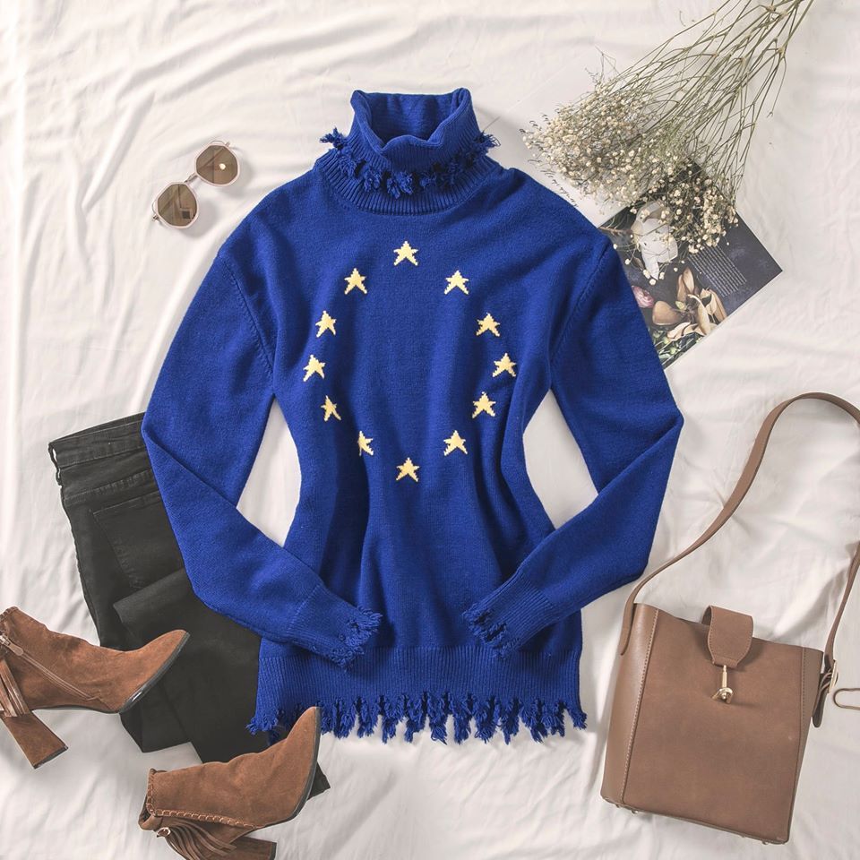 blue sweater