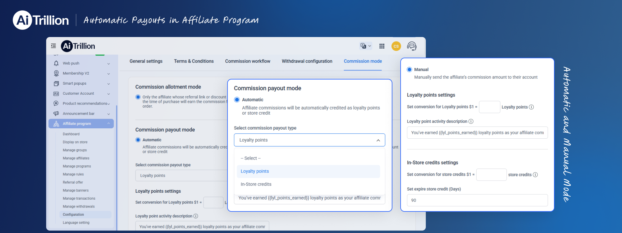 AiTrillion Affiliate Program Now Supports Automatic Payouts via Store Credit & Loyalty Points!