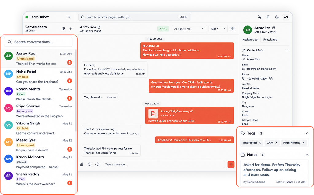 Shared WhatsApp Team Inbox