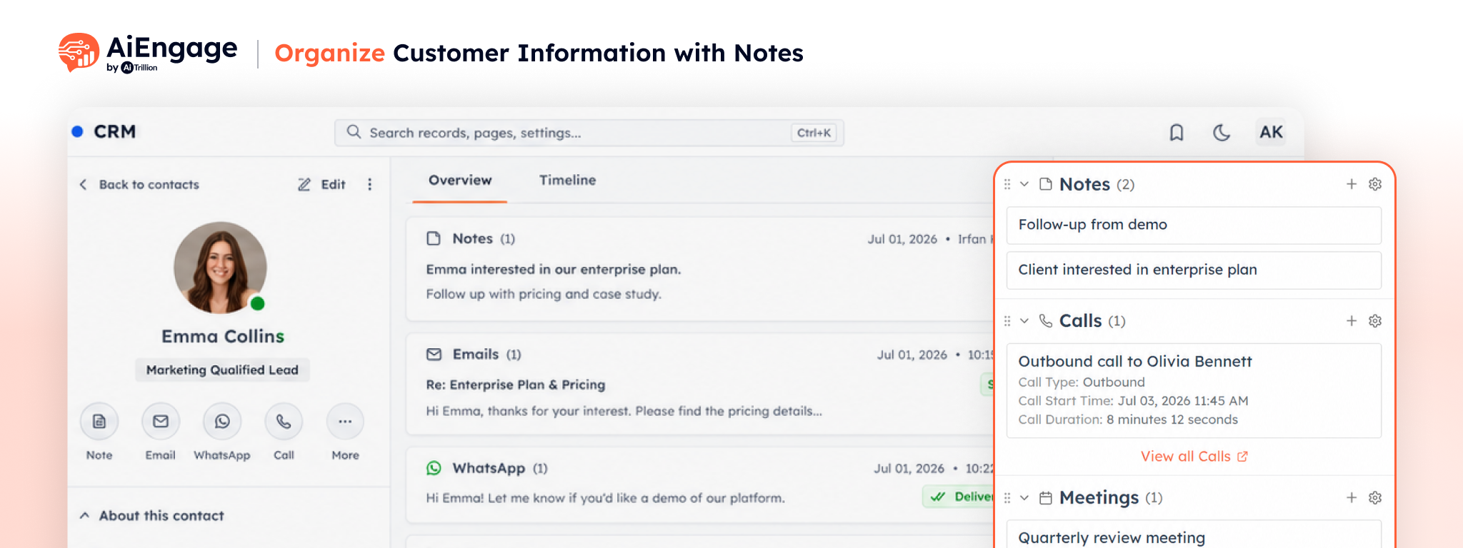Organize Customer Information with Notes