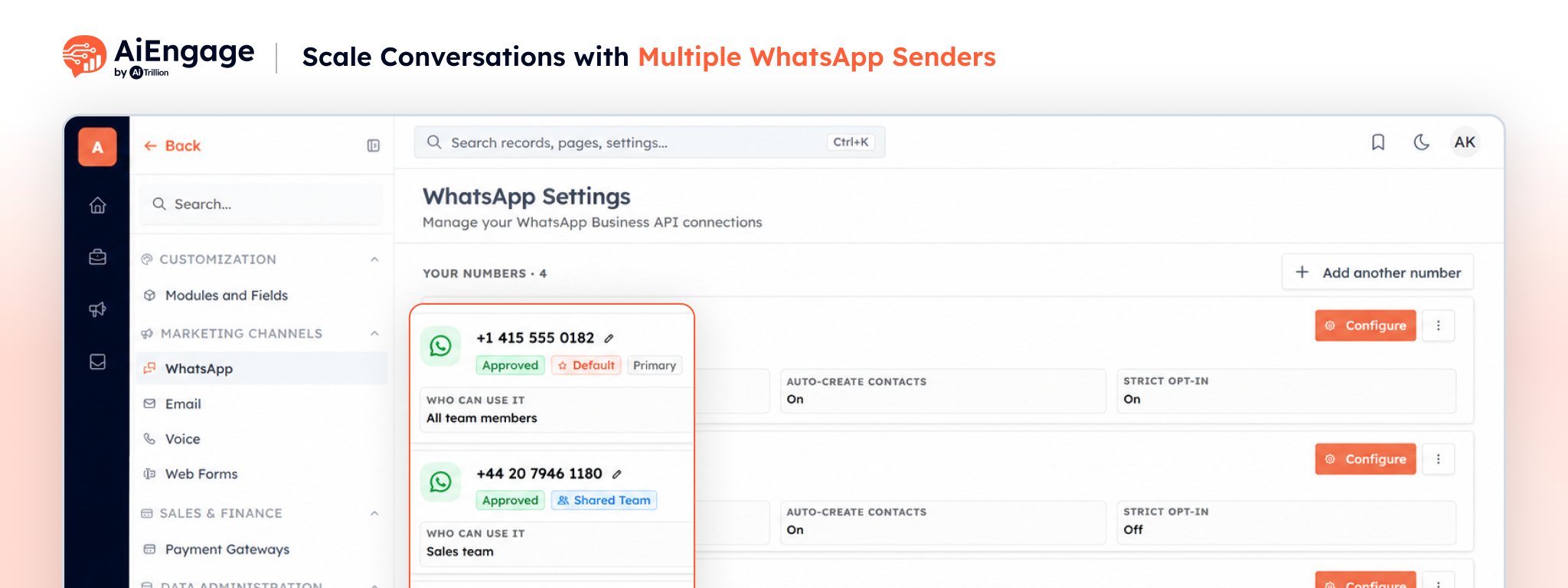 Scale Conversations with Multiple WhatsApp Senders